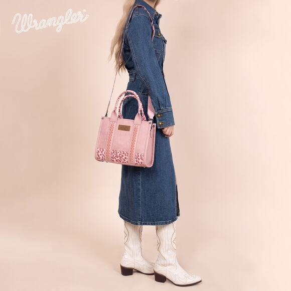 Wrangler Pink Leopard Print Tote/Crossbody *NEW in Package* - Picture 5 of 6